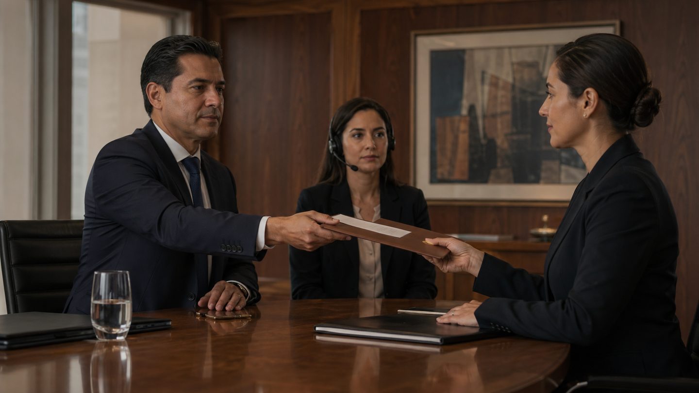 Formal certified document handoff in an executive office